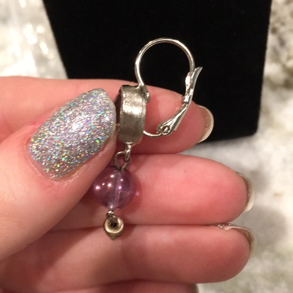 Purple Beaded Earrings - Picture 5 of 5